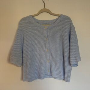 Aerie Sky Blue unREAL Short Sleeve Cardigan